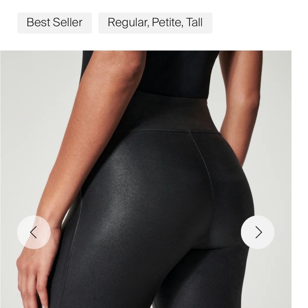 SPANX Black faux, leather leggings - Picture 3 of 16